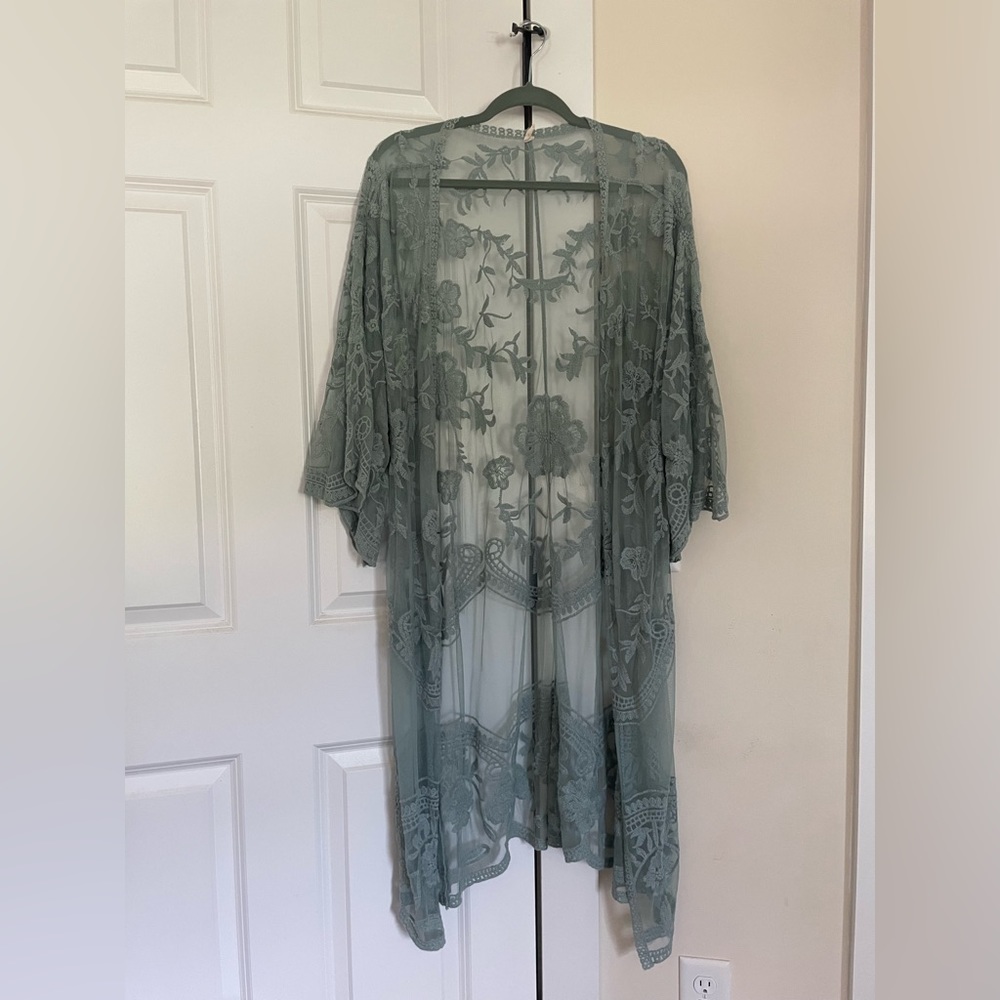 VGUC Pink Blush Lace Kimono